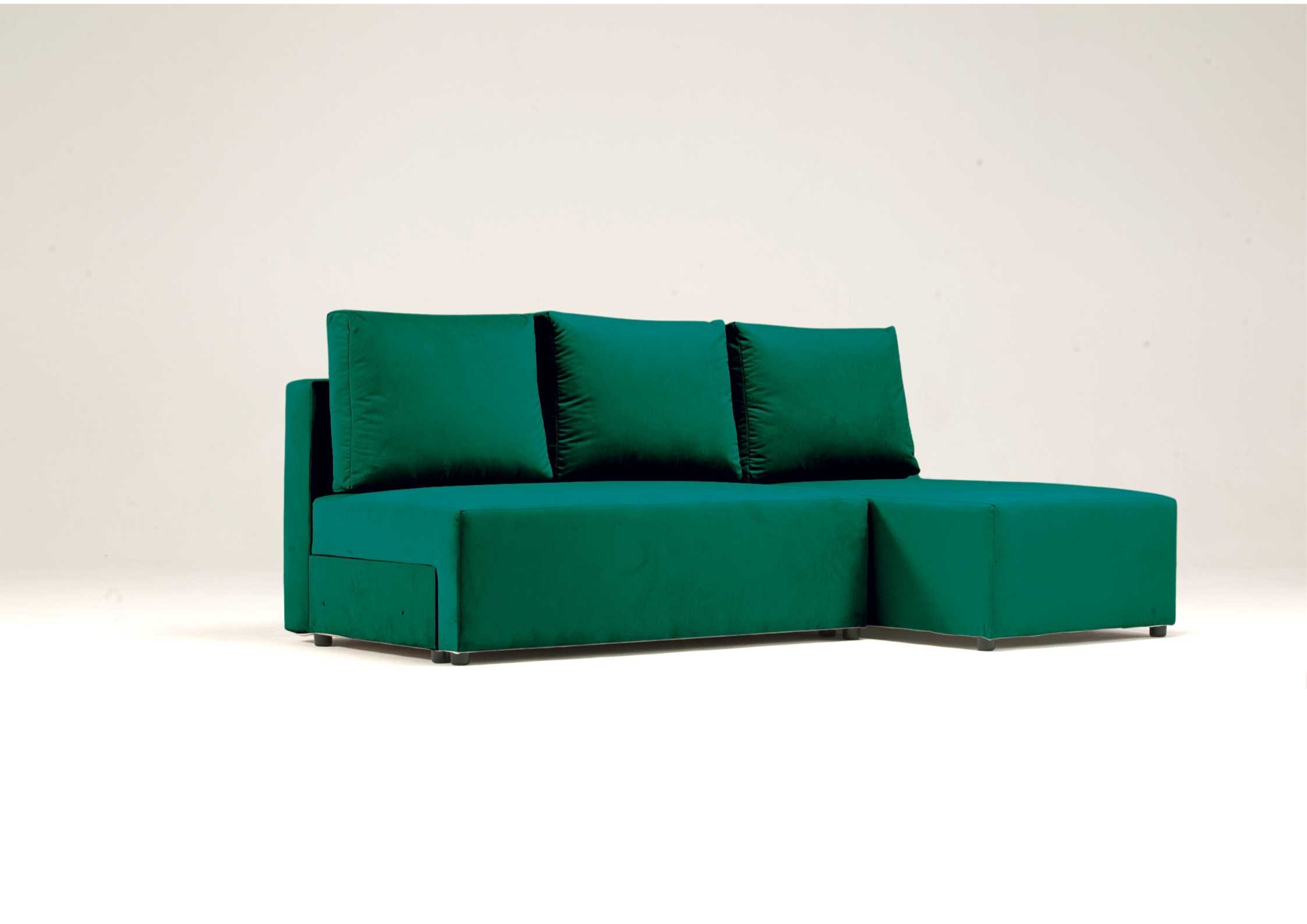 Mały narożnik 200cm rozkładany zielony